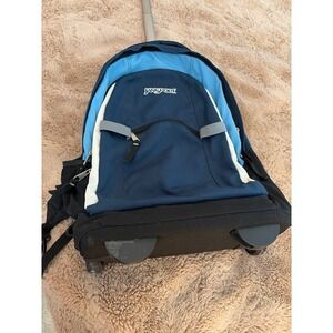 JanSport Driver 8 Rolling Backpack Navy Blue Wheeled Laptop Bag Travel School